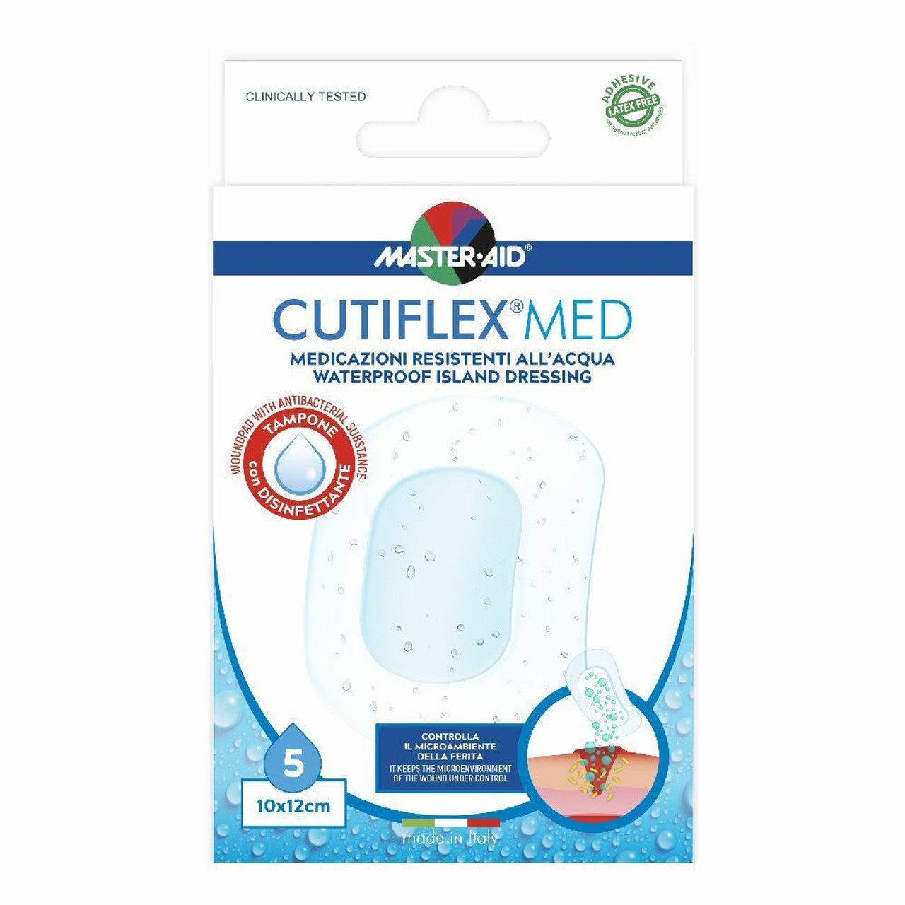 Master Aid Cutiflex Med Cerotti Resistenti Acqua 10x12cm