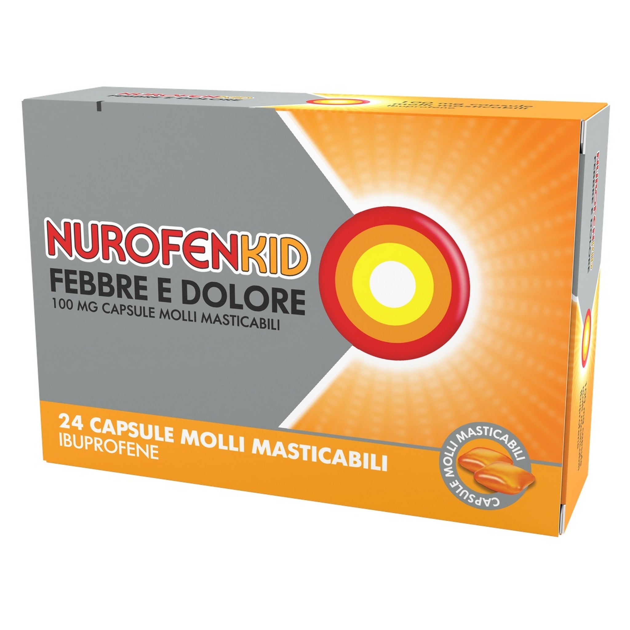 Nurofenkid Febbre Dolore 24 Capsule 100mg