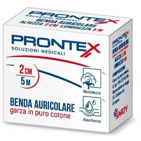 Prontex Benda Auricolare In Puro Cotone 2cm X 5m