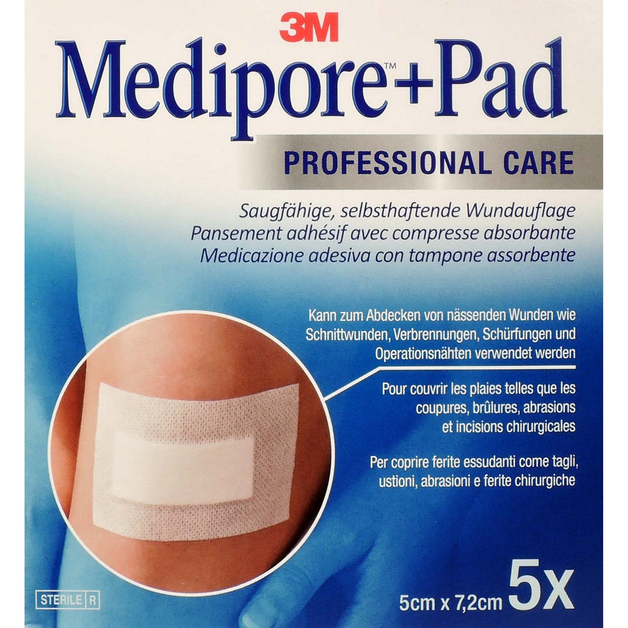 Medipore+pad Med 5 Cm X 7,2cm 5 Pezzi