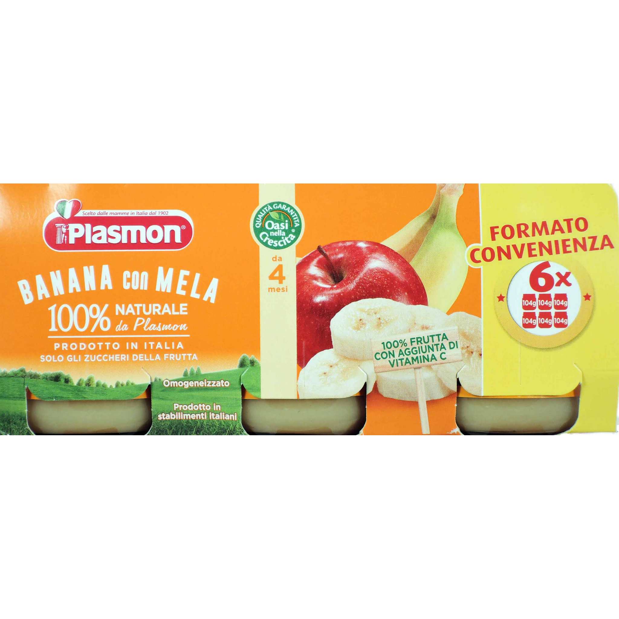 Plasmon Omogeneizzati Banana Mela 6x104g