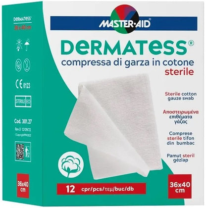 Dermatess Compresse Sterili Garza Cotone 36x40cm 12 Pezzo