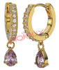 BJT317 ORECCHINI INES VIOLA GOLD PLATED