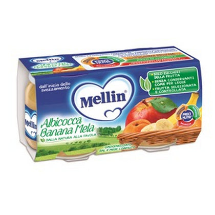 MELLIN OMOGENEIZZATO ALB/BAN/MEL 2X100G