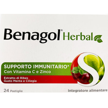 Benagol Herbal Gusto Menta Ciliegia 24 Pastiglie