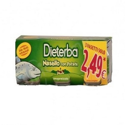 DIETERBA OMOGENEIZZATO NASELLO 3 PEZZI 80G