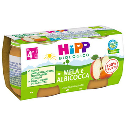 HIPP OMOGENEIZZATO ALBICOCCA/MELA 2X80G