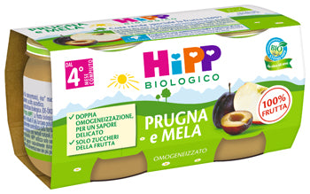 HIPP OMOGENEIZZATO PRUGNA/MELA 2X80G