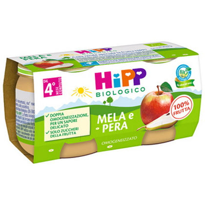 HIPP OMOGENEIZZATO MELA/PERA 2X80G