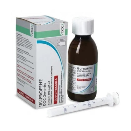 Ibuprofene Bambini 100mg/5ml Sospensione Orale Fragola