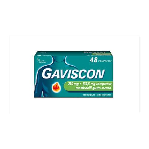 Gaviscon 48 Compresse Menta 250+133,5mg